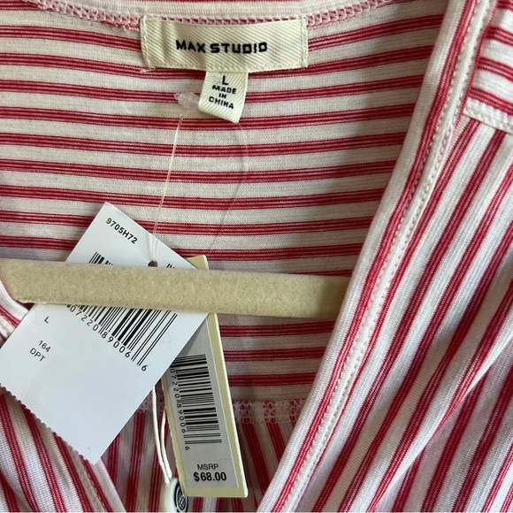 NWT Max Studio Stripe Short Sleeve Top - Picture 4 of 5